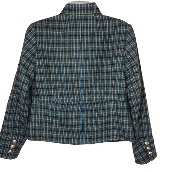 Talbots Shetland Officer Jacket Size 2 Wool Blend Apple Plaid Original Tag - Picture 5 of 13